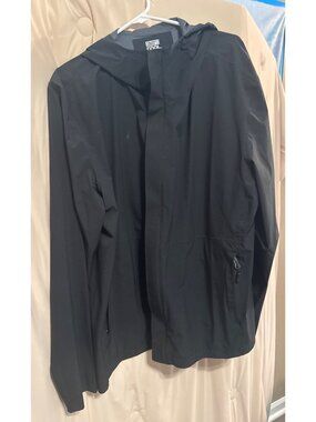 32 Cool Black Raincoat EUC XXL Men's Hooded Full Zip
